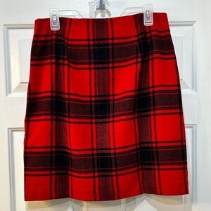 NWT Talbots Sz 8 Fireplace Plaid A-Line Wool Blend Skirt Academia Buffalo Check